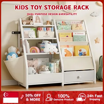 Three In One Baby Toy Storage Shelf Baby Picture Book Shelf Floor Standing Multifunctional Childrens Bookshelf Cabinet Furniture