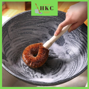 Natural Long Wood Handle Coconut Palm Non-Stick Oil Clean Brush Berus Pegang Kelapa Panjang长木柄椰棕刷