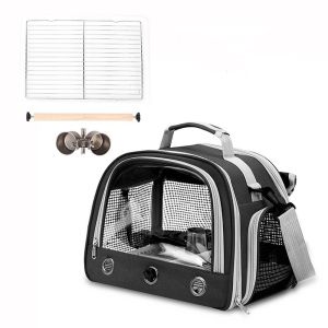OUTOPEN Comfortable Portable Parrot Travel Bag with Tray Large Capacity Bird Backpack Durable Breathable Pet Handbag Outdoor Travel