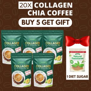 FITGUM Collagen Chia Coffee With Chia Seeds Coffee Mix Slim Body Brighten Skin Healthy Drink
