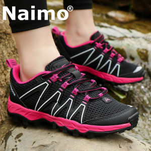 MIKEJIE Women Men Waterproof Hiking Shoes Trekking Trail Mesh Climbing Sneakers Outdoor Breathable Hollow Out Sport Shoes Creek Shoes for Women Men