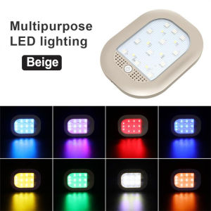 Car Roof Led Lamp LED Magnetic Reading Light 8 Color Night Lights Touch Type Ceiling Magnet Interior USB Charger for Car Trunk 汽车彩色阅读灯 车顶 LED车内照明灯