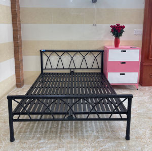 Giường sắt kiểu gỗ cao cấp ngang 160cm dài 200cm nhiều màu nhiều mẫu – Nội Thất Đại Thành