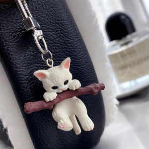 Hmeme Dễ thương Kitten xe Keyring phim hoạt hình đáng yêu Mèo May Mắn Móc Chìa Khóa Ba Lô Túi Mặt dây chuyền quà tặng cho phụ nữ và nam giới