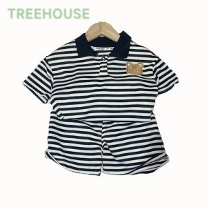 TREEHOUSE baby clothing set Childrens clothing cotton striped short-sleeved top + shorts two-piece boys clothing set