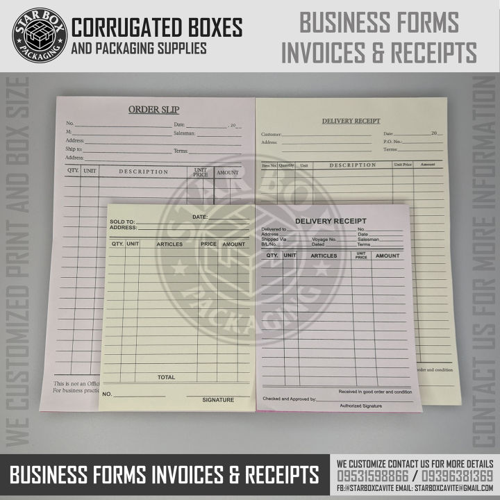 Starbox Business Form Delivery Receipt and Order Slip Small and Big 50 ...