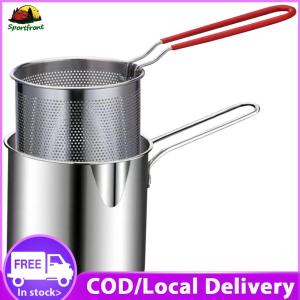 【Free Shipping】 Heavy Duty Stainless Steel Frying Pot with Strainer 5L Professional Kitchen Deep Fryer for Home and Restaurant