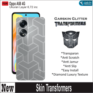Skin Carbon Oppo A58 4G Garskin Diamond Transformers Transparan 3D