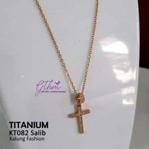 Kalung Titanium Nuri Salib Mata Awet Anti karat bisa dipakai sehari-hari kt082