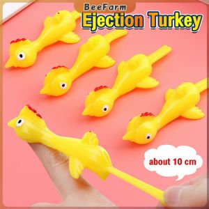 B.F. Funny Turkey Creative Chicken Elastic Flying Finger Birds Sticky Vent Decompression Kids Toys Ejection Chick