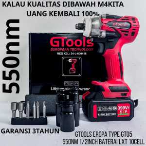 BOR IMPACT WRENCH 550NM GT05+ GTOOLS TECHNOLOGY PEMBUKA BAUT RODA MOTOR MOBIL CVT