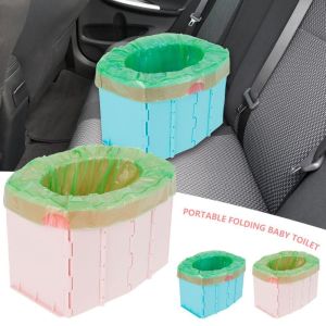 MMLUCK Universal Folding Camping Toilet Reusable High Load Bearing Multifunction Childrens Toilet Storage Box Solid Color Portable Potty Suitable for Travel Picnic