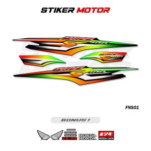 FNS01 STRIPING SUPRA FIT NEW STIKER DECAL SUPRA FIT NEW 2005 2006 2007 STICKER HONDA WAVE 100 VARIASI GRAFIS THAILOOK RAINBOW COLOR