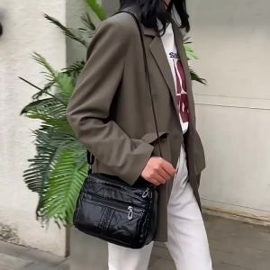 Fashion All-match Solid Color Messenger Bag High Capacity Womens Shoulder Bags 2026 New High Quality Pu Leather Women Handbag2026