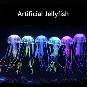 TIDJANI Artificial Swim Glowing Effect Jellyfish Aquarium Decoration Fish Tank Underwater Live Plant Luminous Ornament Aquatic Landscape