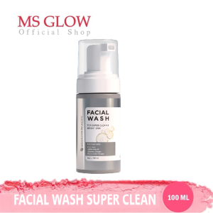 Ms Glow Ori Facial Wash Sabun Wajah 100ml - Beauty Super Clean Blemishes Calm Whitecell DNA