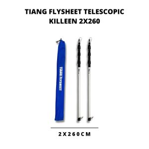 Tiang Flysheet Teleskopik KILLEEN 85 - 260 Cm - Tiang Sepasang  - Tarptent Awning Tenda Campervent