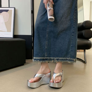 Free Shipping New Summer Style Platform Sandals For Petite Women Thick-Soled Height-Increasing Korean-Style Wedge-Heeled Fashionable Flip-Flops