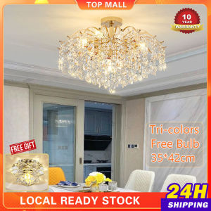 Nordic Chandelier Modern Design Sala Crystal Glass Drop High Ceiling Light For Dining Aretiam Living Room