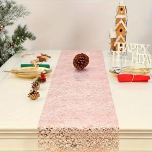 KAWAII BOX Sparkling Glitter Table Runner Rectangular Luxury Table Cover Table Flag Shimmery Sequin Tablecloth Birthday Celebration