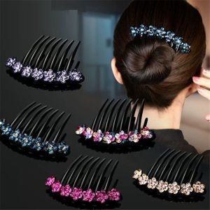 LUXURY GRADE Women Teeth Hair Clip Hair Fold Wrap Bridal Headpieces Crystal Hair Bun Maker Rhinestone Hair Combs Hairpins