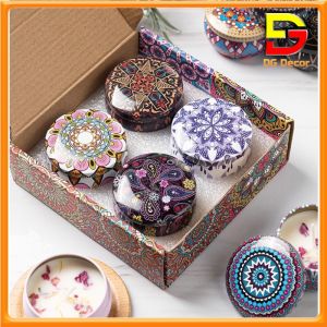 Combo 4 Hộp Nến Thơm Hoa Khô Tự Nhiên Kèm Hộp Đựng Vintage Trang Trí Nhà Cửa Làm Quà Tặng DC-260