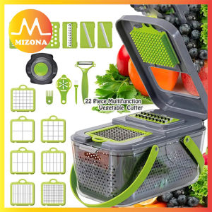 MIZONA 22 in 1 Vegetable Chopper Slicer Potato Onion Graters And Cutter Multifunction Chopper With Handle