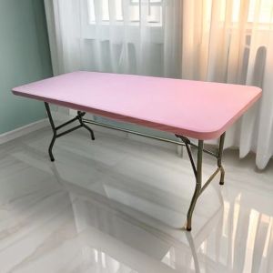 Solid Color Elastic Table Cover 4/5/6/8 FT Rectangular Folding Table Banquet Table Cover