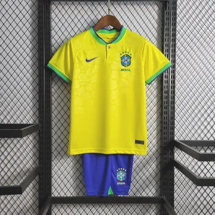 2022 Brazil Soccer Football Kid Jersey T-Shirt Brasil Sports