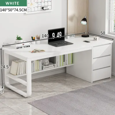 STON Study Table Office Computer Table With Drawers Modern Home Writing Desk Student Desk Bedroom Meja Komputer Meja Belajar 台式桌带柜
