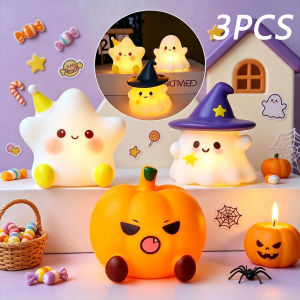 Halloween Christmas Night Lights Cartoon Silicone LED Soft Light Rechargeable Kids Bedroom Decor