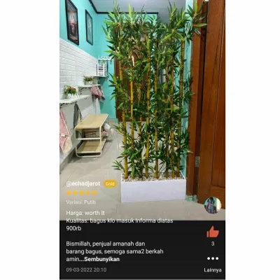 bambu partisi 150cm - sekat tanaman bunga daun perlengkapan ruangan bambu ulir artificial plastik dekorasi bambu partisi ruangan-tirai bambu-tirai pembatas ruangan-tirai partisi ruangan