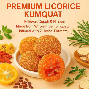 Dried Kumquat with Licorice – Candied Fruit Xi Throat Soothing Cough Relief Healthy Snack for Tea