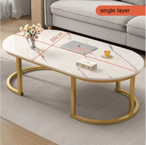 The central table in the living room an oval coffee table a modern and minimalist style table
