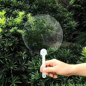 [COD] WANGJIA 5pcs Transparent Mini Fan Handle Portable Small Plastic Fan Handle Replacement DIY Fan Accessories