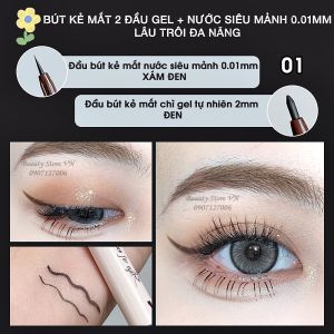 [Chính Hãng💋] Bút Kẻ Mắt 2 Đầu Gel + Nước Siêu Mảnh 0.01mm Đa Năng