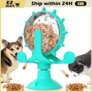 Interactive Cat Dog Treat Dispenser Toy Rotatable Wheel Slow Feeder IQ Training Puzzle Toy for Kitten Puppy Small Dogs Pet Sup