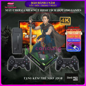 Máy chơi game cầm tay máy chơi Game 4 Nút HDMI không dây game stick 4K tích hợp 3500 game cổ điển Bảo hành 2 năm lỗi 1 đổi 1 trong 7 ngày