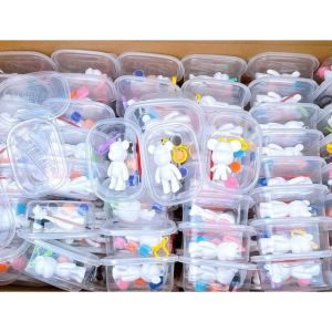 DIY Keychain Cartoon Plaster Coloring Design Figurine  Doll Bear Design