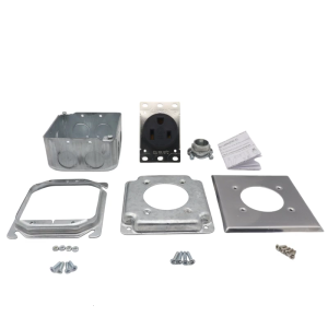 Professional NEMA 14 50R 50 Amp Outlet Metal Wall Box Circuits Outlet Square for Electric Vehicle Charges & Dryers