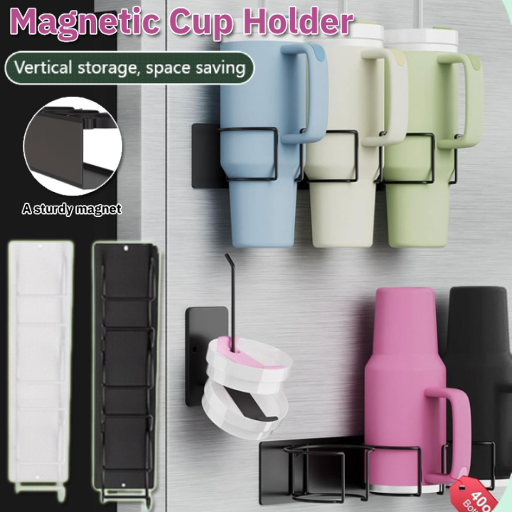 Magnetic Cup Holder Beverage Bottle Storage Stand Cup Organizer ...