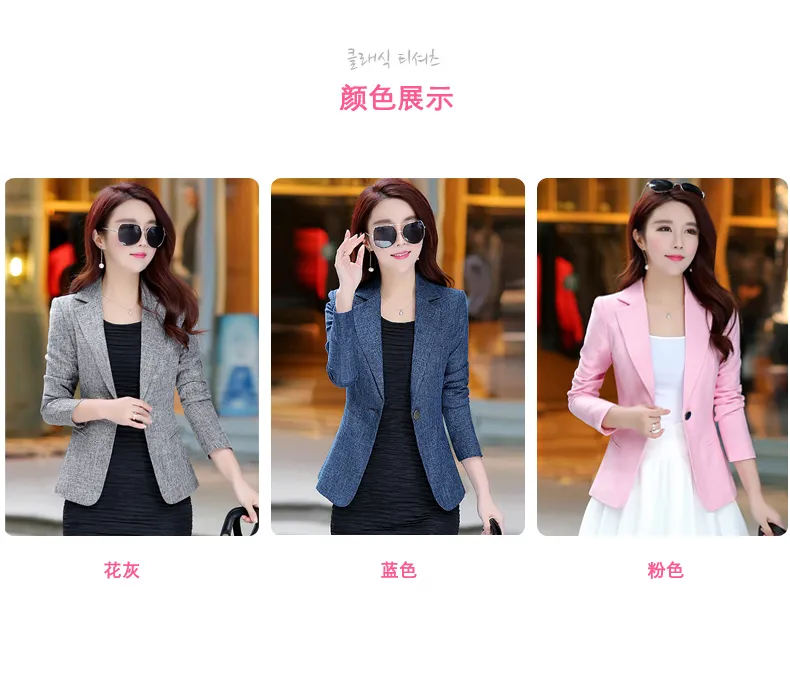 Womens Slim Blazer Tops Jacket Ladies Long Sleeve Business Work Office Suit  Coat
