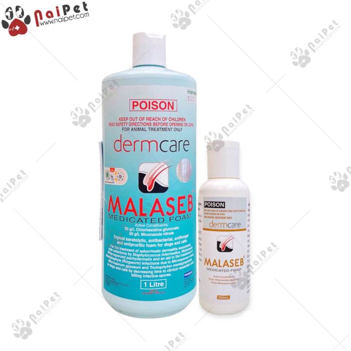 Sữa Tắm Ngăn Ngừa Nấm Viêm Da Dị Ứng Cho Chó Mèo DermCare Malaseb chai ...