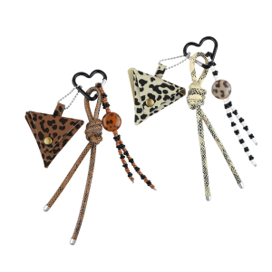 Lovely Leopard Print Bag Charm Pendant Keyring Braided Rope Keychain Charm for Backpack Purse Handbag Decorations