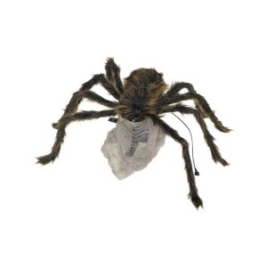 FONESH Scary Halloween Giant Spider Realistic Plush Bendable Legs Spider Props Ornaments Red Eyes Bar Decorative Props Halloween Decoration