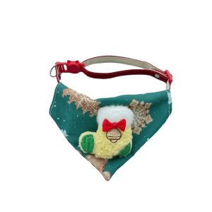 IPIE2 Soft Cloth Christmas Pet Bandana Red Green Adjustable Strap Dog Triangle Scarf Xmas Puppy Bib Comfortable Fit Plaid Bowknot Collar Pet Party