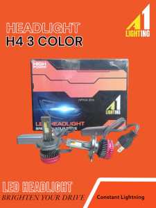 Lampu LED Headlight Mobil H4 3 Warna L65w H70w High Power – Putih Kuning Kombinasi A1 Lighting
