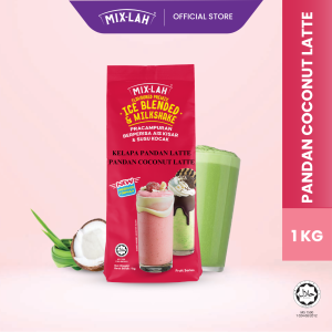 MIX-LAH Pandan Coconut Onde Onde Ice blended Milkshake Powder 1kg pack Halal Less Sugar