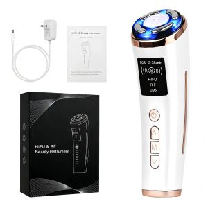 4 In 1 HIFU RF EMS Facial Beauty Device LED Light Therapy Face Lifting Skin Tightening Anti Wrinkle Massager Home Use