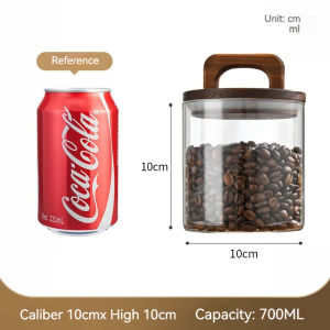 Kitchen Storage Glass Jars with Wooden Sealing Lids for Storing Coffee Beans Flour Sugar Rice Tea and Pasta
